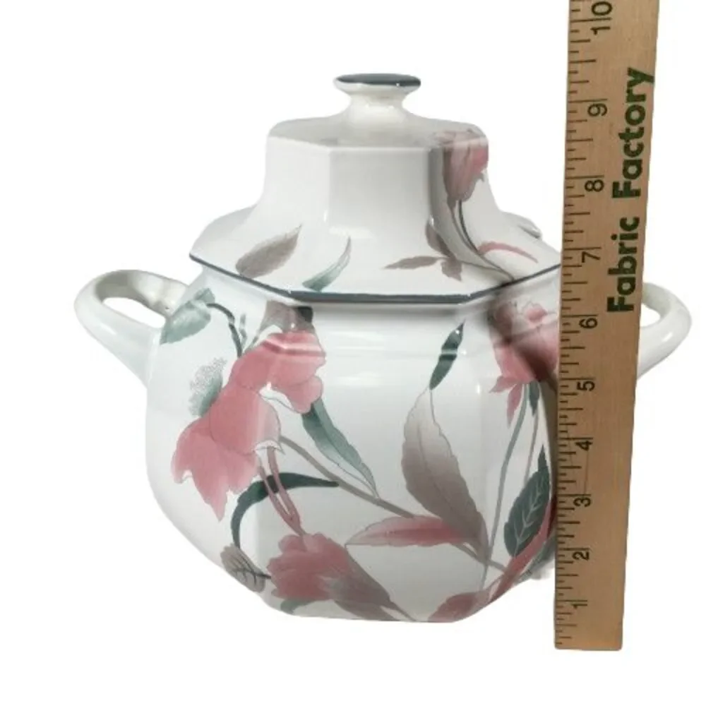 Vintage Mikasa Continental SILK FLOWERS Tureen with Lid F3003 No Ladle Art Deco